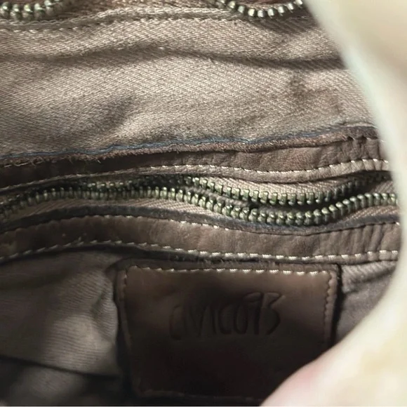 CIVICO 93 Italy Distressed Leather BOHO CROSSBODY Brown Woven Flap Messenger - Picture 8 of 16